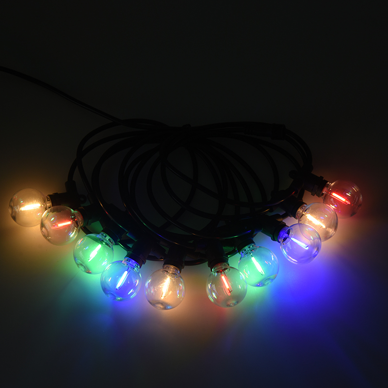 G40 Ball Bubble E12 Šarena LED ukrasna festonska rasvjeta sa spiralnim ustima